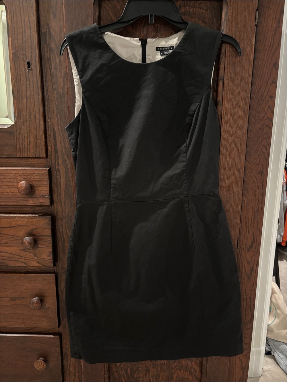 Theory Black Sleeveless Mini Sheath Dress